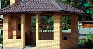 Беседка из кирпича под ключ в Богородицке цена от 3275 рублей - Строй-Бгд