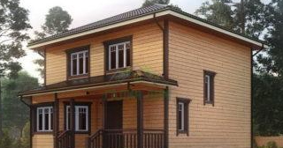 Двухэтажный дом из бруса в Богородицке от Строй-Бгд - строительство от 137306 руб.