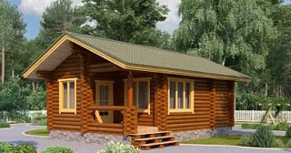 Одноэтажный дом из бревна под ключ в Богородицке –цены от 137306 рублей
