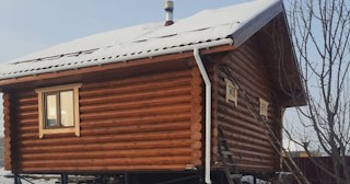 Баня из оцилиндрованного бревна под ключ в Богородицке - от 137306 рублей